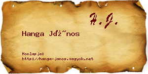 Hanga János névjegykártya