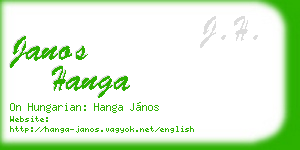 janos hanga business card